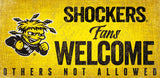 Fan Creations Wichita State Shockers Fans Welcome Wood Sign 12x6 Fan Gear NCAA Wichita State Shockers