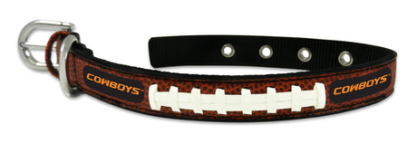 Gamewear Oklahoma State Classic Leather Football Cowboys Pet Collar Size Small Fan Gear NCAA Oklahoma State Cowboys