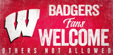 Fan Creations Wisconsin Badgers Fans Welcome Wood Sign 12x6 Fan Gear NCAA Wisconsin Badgers