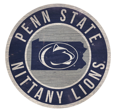Fan Creations Penn State Nittany Lions 12 Inch Round State Design Wood Sign Fan Gear NCAA Penn State Nittany Lions