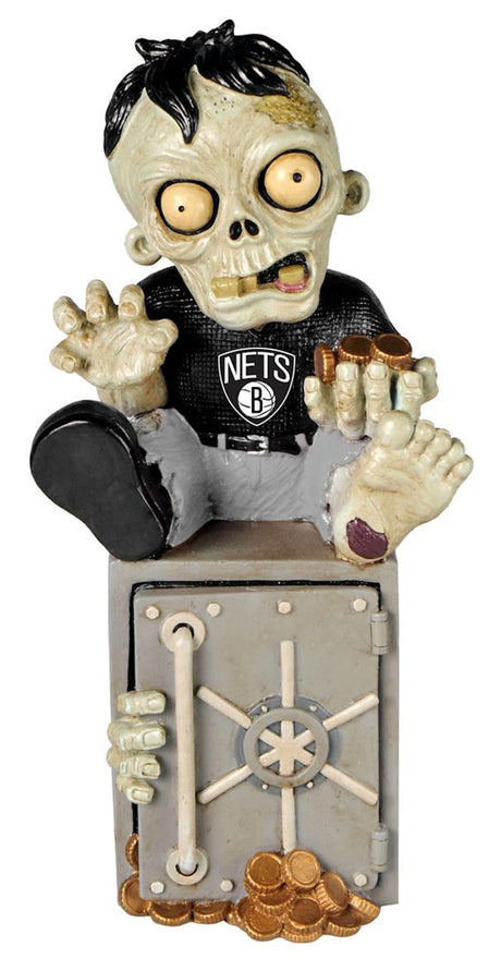 Forever Collectibles Brooklyn Nets Zombie Bank Figurine Fan Gear NBA Brooklyn Nets