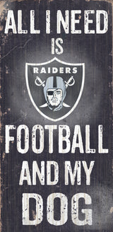 Fan Creations Las Vegas Raiders Football and Dog Wood Sign 6"x12" Fan Gear NFL Las Vegas Raiders
