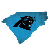 Fan Creations Carolina Panthers 12 Inch Team Color State Shape Wood Sign Fan Gear NFL Carolina Panthers