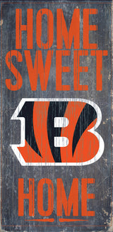 Fan Creations Cincinnati Bengals Home Sweet Home Wood Sign 6"x12" Fan Gear NFL Cincinnati Bengals