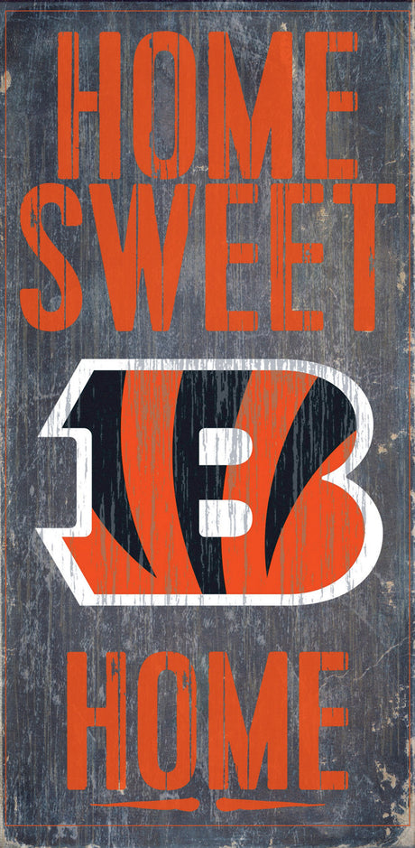 Fan Creations Cincinnati Bengals Home Sweet Home Wood Sign 6"x12" Fan Gear NFL Cincinnati Bengals