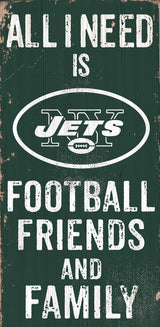 Fan Creations New York Jets Football Friends and Family Wood Sign 6x12 Fan Gear NFL New York Jets