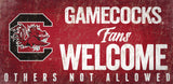 Fan Creations South Carolina Gamecocks Fans Welcome Wood Sign 12x6 Fan Gear NCAA South Carolina Gamecocks
