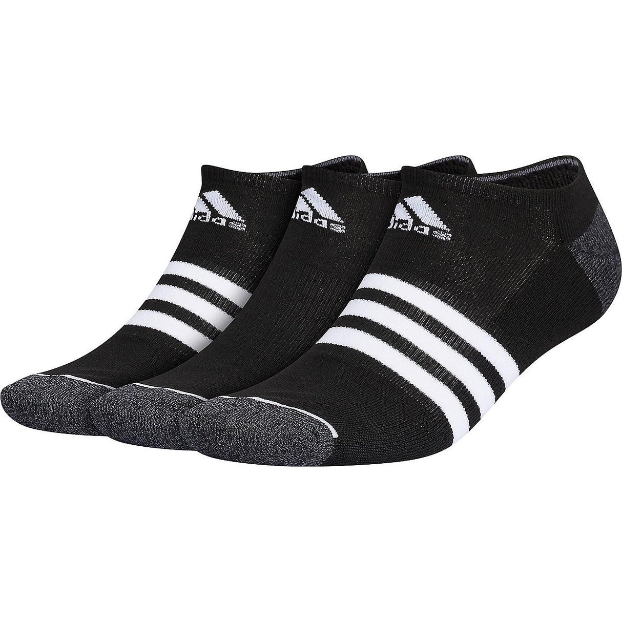 adidas Men's Cushioned 3-Stripe 3.0 3-Pack No Show Socks