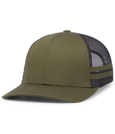 Pacific Headwear Low-Profile Stripe Trucker Cap Pacific Headwear