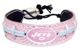 Gamewear New York Jets Pink Football Bracelet Fan Gear NFL New York Jets