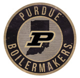 Fan Creations Purdue Boilermakers 12 Inch Round State Design Wood Sign Fan Gear NCAA Purdue Boilermakers