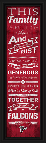 Prints Charming Atlanta Falcons Family Cheer Print 8"x24" Fan Gear NFL Atlanta Falcons