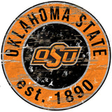 Fan Creations Oklahoma State Cowboys 24" Round Wood Sign Fan Gear NCAA Oklahoma State Cowboys