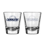 BOELTER San Diego Chargers Satin Etch Style Shot Glass 2 Pack Fan Gear NFL Los Angeles Chargers