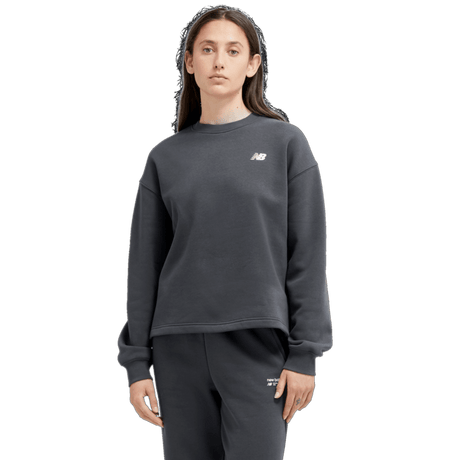 New Balance Women's Linear Heritage Brushed Back Fleece Crewneck New Balance
