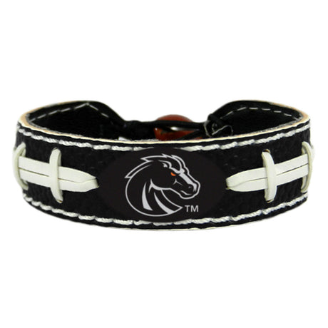 Gamewear Boise State Broncos Black Leather Team Color Football Bracelet Fan Gear NCAA Boise State Broncos
