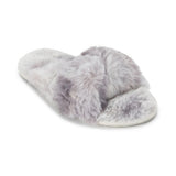 Lemon Women's Watercolor Faux Fur Slide Slippers Lemon