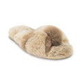Lemon Women's Watercolor Faux Fur Slide Slippers Lemon
