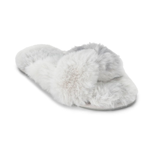 Lemon Women's Watercolor Faux Fur Slide Slippers Lemon