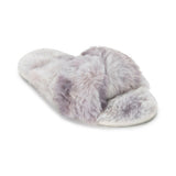 Lemon Women's Watercolor Faux Fur Slide Slippers Lemon
