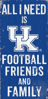 Fan Creations Kentucky Wildcats Football Friends and Family Wood Sign 6x12 Fan Gear NCAA Kentucky Wildcats