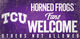 Fan Creations TCU Horned Frogs Fans Welcome Wood Sign 12x6 Fan Gear NCAA TCU Horned Frogs
