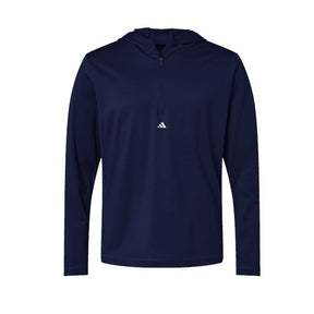 adidas Men's Lightweight Performance Quarter-Zip Hooded Pullover-1