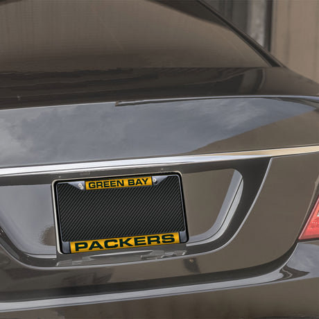 NFL Green Bay Packers Laser Cut Black Chrome License Plate Frame Fan Gear NFL Green Bay Packers