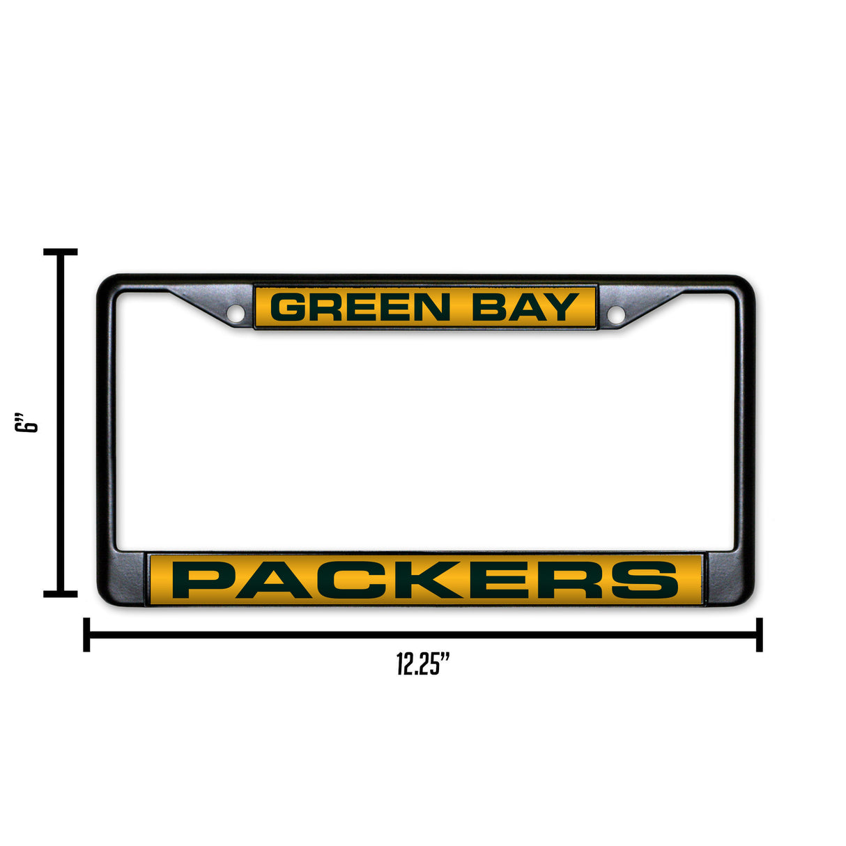 NFL Green Bay Packers Laser Cut Black Chrome License Plate Frame Fan Gear NFL Green Bay Packers