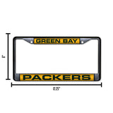 NFL Green Bay Packers Laser Cut Black Chrome License Plate Frame Fan Gear NFL Green Bay Packers