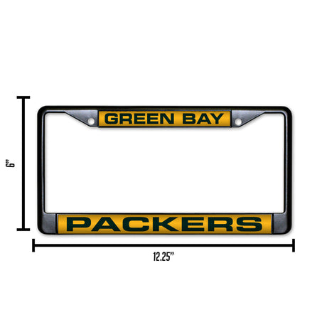 NFL Green Bay Packers Laser Cut Black Chrome License Plate Frame Fan Gear NFL Green Bay Packers