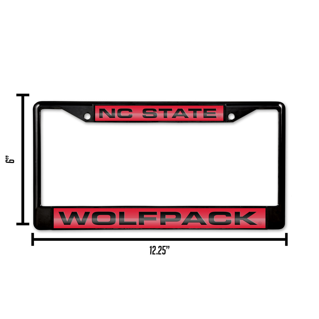 NCAA North Carolina State Wolfpack Laser Cut Black Chrome License Plate Frame Fan Gear NCAA North Carolina State Wolfpack