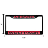 NCAA North Carolina State Wolfpack Laser Cut Black Chrome License Plate Frame Fan Gear NCAA North Carolina State Wolfpack