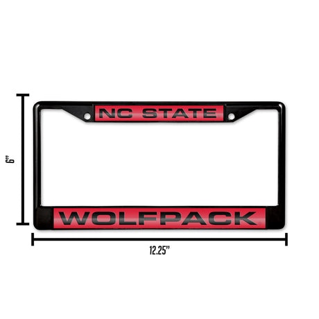 NCAA North Carolina State Wolfpack Laser Cut Black Chrome License Plate Frame Fan Gear NCAA North Carolina State Wolfpack