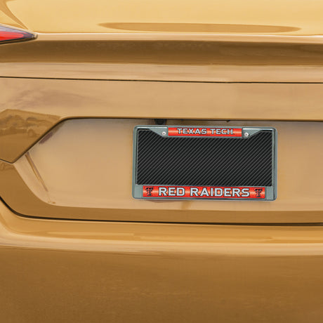NCAA Texas Tech Red Raiders Chrome Glitter License Plate Frame Fan Gear NCAA Texas Tech Red Raiders