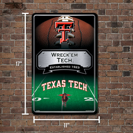 NCAA Texas Tech Red Raiders Large Metal Sign Fan Gear NCAA Texas Tech Red Raiders