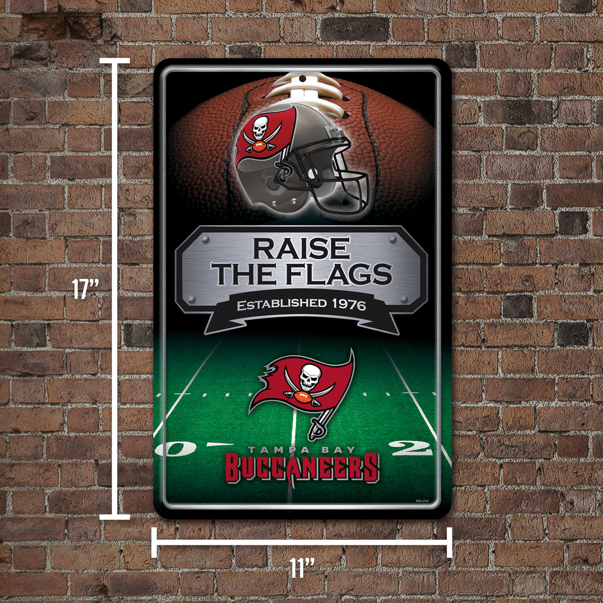 NFL Tampa Bay Buccaneers Large Metal Sign Fan Gear NFL Tampa Bay Buccaneers