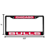NBA Chicago Bulls Laser Cut Black Chrome License Plate Frame Fan Gear NBA Chicago Bulls