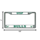 NCAA South Florida Bulls - USF Chrome License Plate Frame Fan Gear NCAA South Florida Bulls