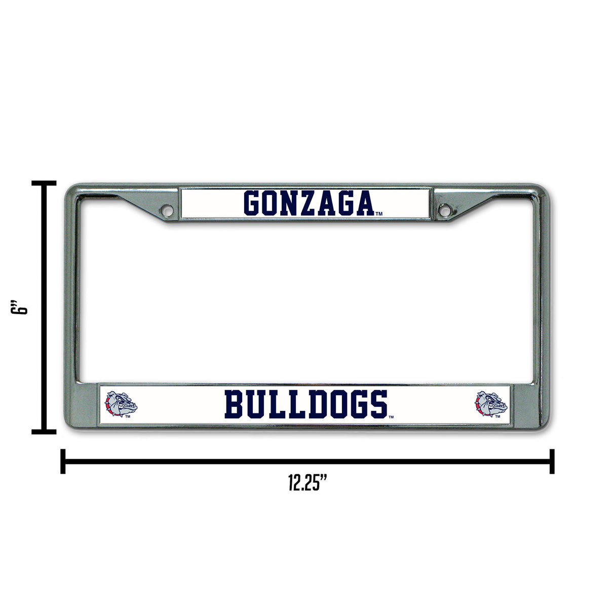 NCAA Gonzaga Bulldogs - Zags Chrome License Plate Frame Fan Gear NCAA Gonzaga Bulldogs