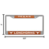 NCAA Texas Longhorns Chrome Glitter License Plate Frame Fan Gear NCAA Texas Longhorns
