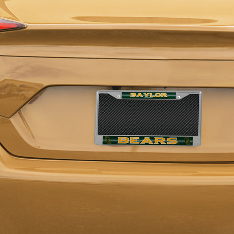 NCAA Baylor Bears Chrome Glitter License Plate Frame Fan Gear NCAA Baylor Bears