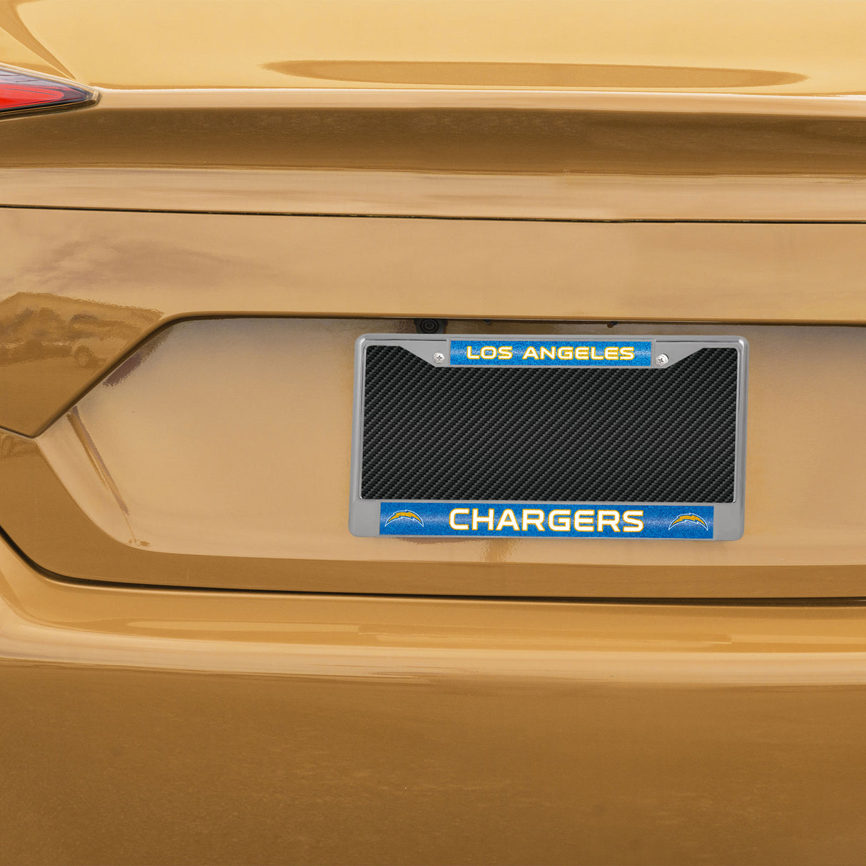 NFL Los Angeles Chargers Chrome Glitter License Plate Frame Fan Gear NFL Los Angeles Chargers