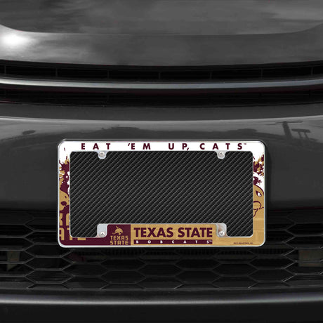 NCAA Texas State Bobcats All Over Chrome Frame Fan Gear NCAA Texas State Bobcats