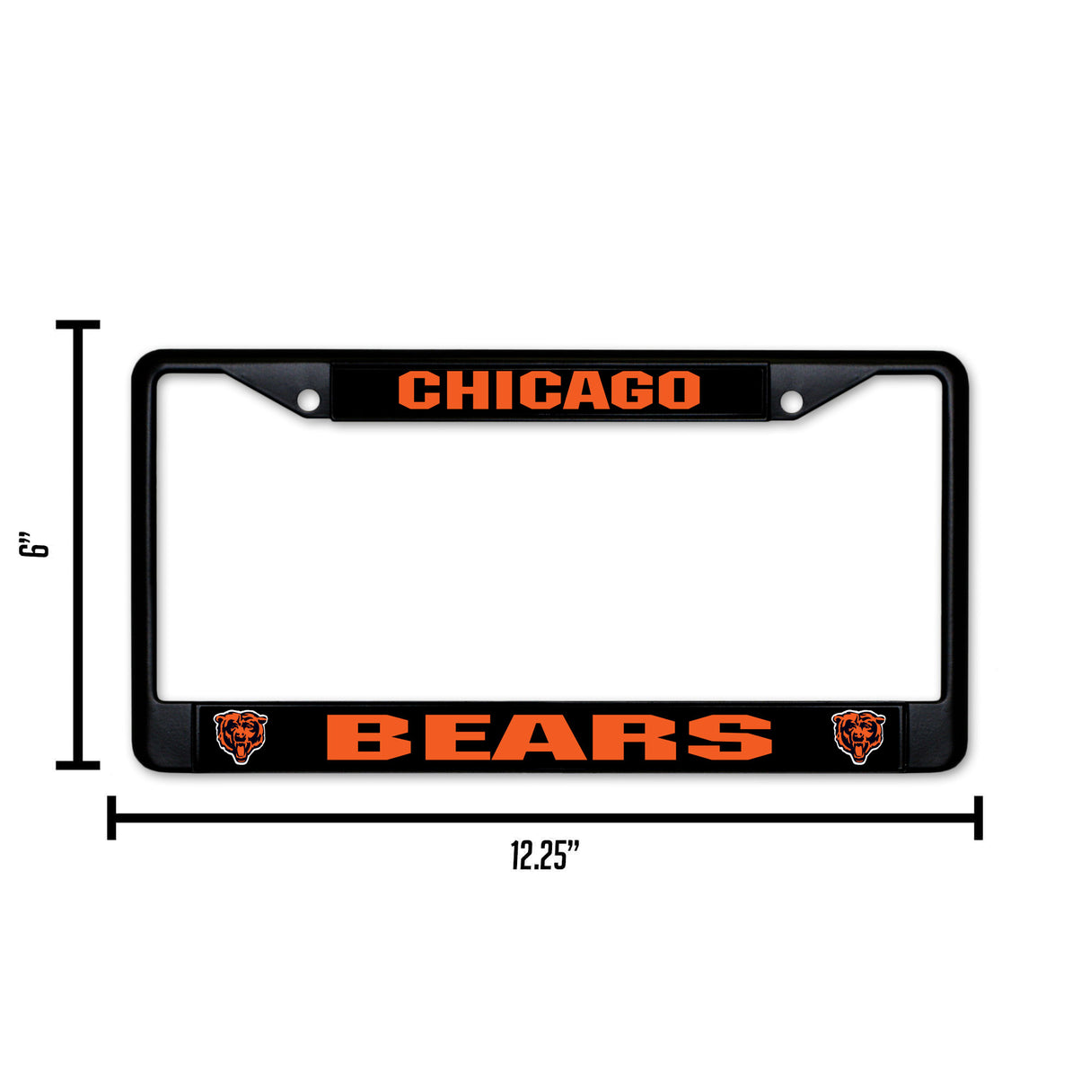 NFL Chicago Bears Black Chrome License Plate Frame Fan Gear NFL Chicago Bears
