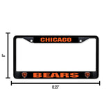 NFL Chicago Bears Black Chrome License Plate Frame Fan Gear NFL Chicago Bears
