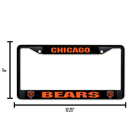 NFL Chicago Bears Black Chrome License Plate Frame Fan Gear NFL Chicago Bears
