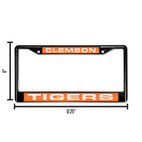 NCAA Clemson Tigers Laser Cut Black Chrome License Plate Frame Fan Gear NCAA Clemson Tigers