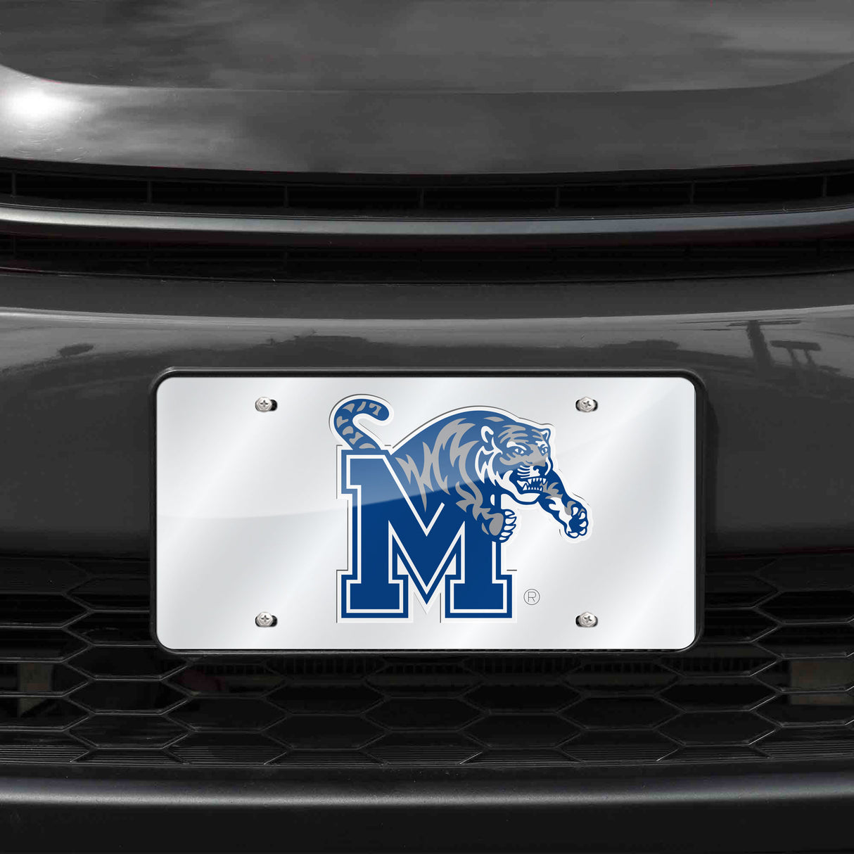 NCAA Memphis Tigers Silver Laser Cut Automobile Tag Fan Gear NCAA Memphis Tigers