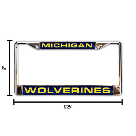 NCAA Michigan Wolverines Laser Cut Chrome License Plate Frame Fan Gear NCAA Michigan Wolverines
